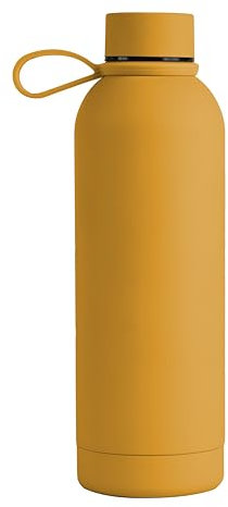 Borraccia Memotak Bottle Soft Touch Arancione 500 ml personalizzabile STAMPA LASER | Bottiglia isolata a tenuta stagna per Sport, Bambino, Bambina | 24 ore freddo & 12 ore caldo