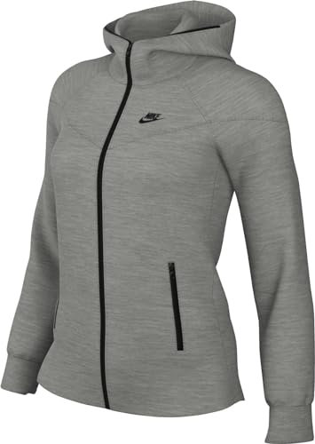 Nike FB8338-063 Sportswear Tech Fleece Windrunner Felpa con Cappuccio Donna Dk Grey Heather/Black Taglia L-T