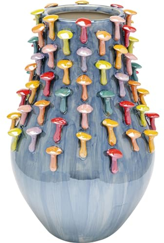 Kare Design Vase Mushrooms, Mehrfarbig, Deko Vase, Blumenvase, Pilz Verzierung, Keramik, 28 cm (H)