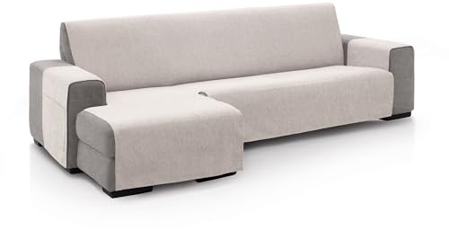 ECOMMERC3 Chaiselongue-Sofabezug für linkes Arm, Größe der Rückenlehne: 280 cm, Bezug für Chaiselongue, natürliche Farbe, weich, 100% Made in Spain