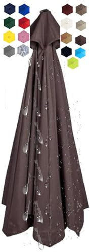 Auvent de Remplacement pour Parasol de Terrasse Toile de Rechange pour Parasol, Toile de Parasol, Toile Parasol 8 Baleines 3 mètres, Toile Parasol 6 Baleines 2 mètres, Toile de Parasol(@07,6 ribs/3.0m