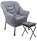 Lazy Chair,Accent Sofa Chair,Modern Lounge Sofa Chair with Footrest Ottomans Armrests Side Pocket Leisure Padded Reading Chair for Bedroom Living Room Office Grey