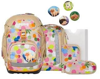 ergobag Pack Set ergonomischer Schulranzen Flexibel 6-teilig Set 1. Klasse Grundschule für Mädchen und Jungen