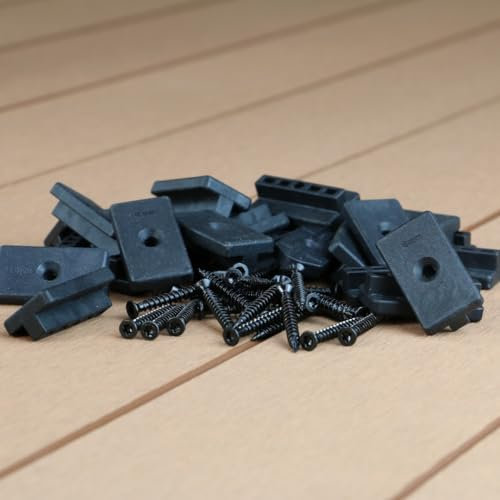 Lot de 900 clips de fixation WPC de 6 mm pour lames de terrasse WPC, clips de connexion avec vis TX15 (acier inoxydable, noir)
