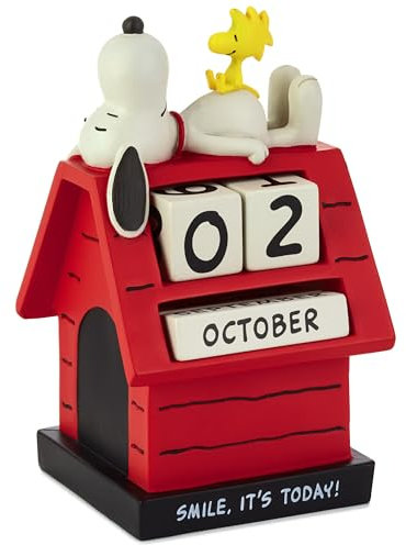 Hallmark Ewiger Kalender, SNOOPY & WOODSTOCK Kalender, Kalenderblöcke, Neuheitskalender, Hundehütte, Rot