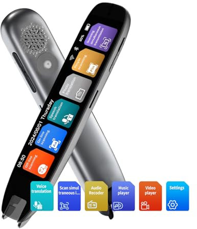 cimsfcor Scan-Lesestift für Legasthenie, 142 Sprachen Online-Foto-Sprachübersetzung, mehrsprachige Sprache, mit Scan-Kamera und 3,7-Zoll-Bildschirm für Lernen, Meetings, Reisen