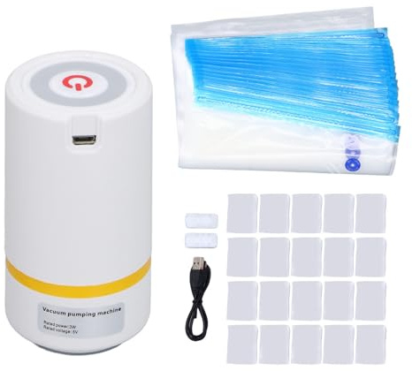 20-pack 3D printing filament storage kit with automatic pump | Reusable vacuum bag, 20 desiccant packets, 2 clips, 34 x 30 cm, suitable for use after drying consumables