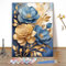 MEIYUDA Malen Nach Zahlen Erwachsene, DIY Set Erwachsene Blauer Lotus Bastelset, 3 Pinsels Und Acrylfarbe DIY Handgemalt öLgemäLde Kit Als Geschenk und Home Haus Deko 40x50cm(Ohne Rahmen)