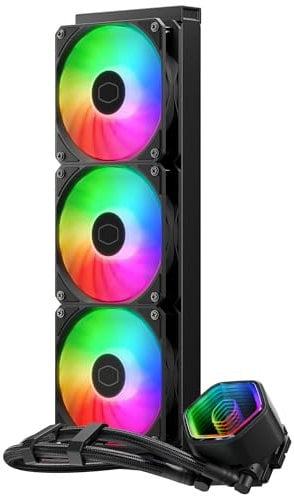Cooler Master MasterLiquid 360 Core II Refrigeración Líquida - Sistema AIO 360 mm (TDP Máx 280W), Bomba Doble Cámara GR9, Ventiladores ARGB Gen 2 Mejorados, Kits AMD e Intel de Montaje Rápido, Negro