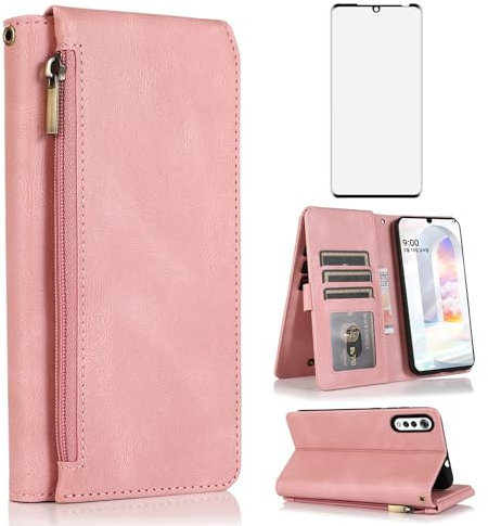 Asuwish Mobile Phone Case for LG Velvet XKLLPT DE Rose Gold