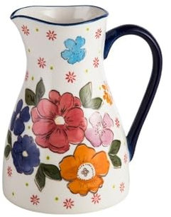 Jarra Jarras de cerámica de 2000 ml con asa, hervidor de Agua fría de Gran Capacidad, florero Decorativo for el hogar for arreglos Florales Jarra Agua