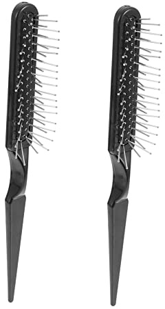 IWOWHERO Lot De 2 Brosses à Cheveux En Acier Pinceau à Taquiner Queue De Rat Antistatique Pour Coiffeurs Professionnels Coiffage Et Teinture Capillaire