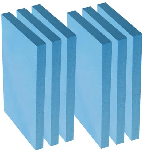 LUPATDY 6 Stück Schaumplatte Hartschaum, Hartschaumstoff 40x30x2cm DIY Bastelplatte Set, Hartschaumplatte für Landschafts Modellierung Gebäude, Diorama Basis, Bastelplatte Styropor (Blau)