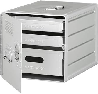 VanDeBord Aktenschrank, Schubladenschrank, Metallschrank klein, Schreibtisch Aufbewahrungsbox, Büroschrank, Industrial Möbel, vormontiert, 27,9 x 29,1 x 39,5, Bord Box M, Silber, Stauraum 1