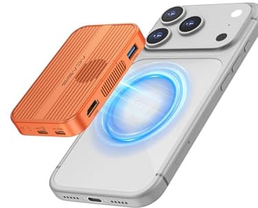ACASIS Hub Magnetico Case M.2 NVMe SSD 10Gbps per iPhone 17 con Ventola | Docking 6 in 1 con HDMI 4K ProRes, PD 100W, SD/TF, senza attrezzi, supporta 2230-2280, Alluminio