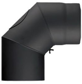 Tubo de la estufa humo Tubo de codo 90 ° con Limpieza Puerta 120 mm gris Chimenea caña Caños,