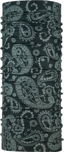 P.A.C. Original Paisley black Multifunktionstuch - nahtloses Mikrofaser Schlauchtuch, Halstuch, Schal, Kopftuch, Unisex, 10 Anwendungsmöglichkeiten