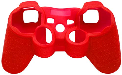 OSTENT Housse de Protection en Gel de Silicone Souple pour Manette Sony Playstation PS2 PS3 - Couleur Rouge
