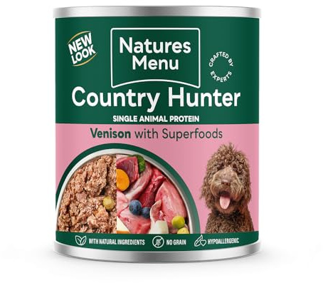 Natures Menu Country Hunter Canned Wet Dog Food - Wild Venison - 6 x 600g