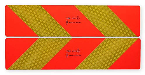 Lot de 2 panneaux d'avertissement 565x 196 mm en Alu pour semi-remorque et remorque ECE 70.01 - Réflecteur - Réfléchissant