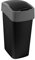 Curver 229411 - Papelera basculante de plástico, 29,4 x 37,6 x 65,3 cm, 50 litros, Negro y Plateado