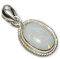 Jewelryonclick 6 Karat natürlicher echter ovaler Edelstein Opal Anhänger Charm 925 Sterling Silber