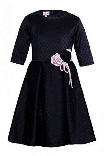 La-V - Robe - À Fleurs - Fille Noir Noir - Noir - 8 ans