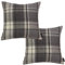 McAlister Textlies Heritage | 2er Pack Kissenbezüge im Karierten Tartan Muster | 43 x 43 cm in Anthrazit Grau | Deko-Kissenbezüge im zeitlosen Karomuster