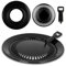 Grillplatte Aufsatz für Gaskocher Rund 32cm Antihaft Grillpfanne für Campingkocher Grillmatte für BBQ, Camping und Gasgrill, Campingkocher Zubehör, Grillschale