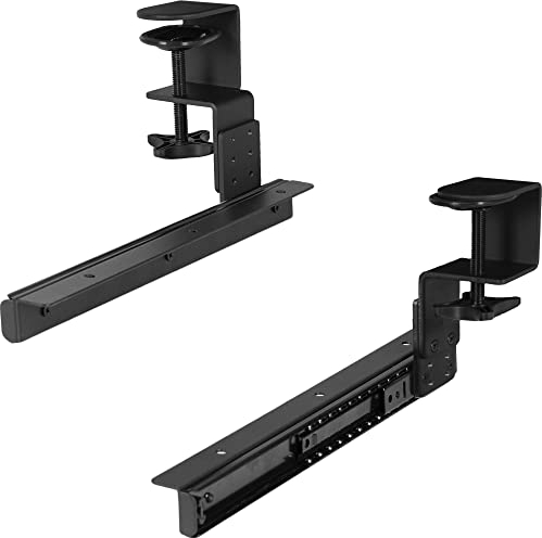 VIVO, MOUNT-RAIL02H, Morsetto regolabile in altezza e set di guide da 30,5 cm per vassoi per tastiera in legno personalizzati fai da te (vassoio non incluso), binario scorrevole estraibile sotto la