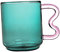 LOVIVER Taza de cristal colorida para la oreja, taza de 450ml, taza para bebida de, taza de borosilicato para té, VERDE