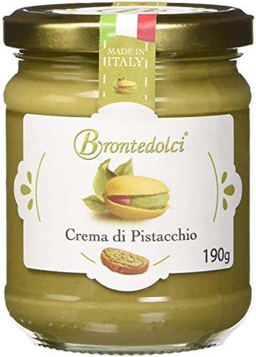 2x Brontedolci Crema Spalmabile di Pistacchio Streichfähige Pistaziencreme 190g in Glas aus Sizilien mit 40,5% Pistazie