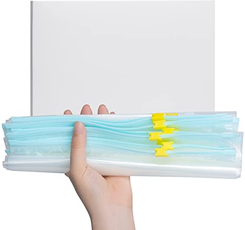 Food Storage Freezer Bags, 20 PCS Slider Ziplock Bags Reusable Sandwich Food Bags Zip Bags with Expandable Bottom Food Bags for Travel, Home Use (Large)