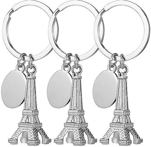 Gadpiparty 3 Stück Silberner Eiffelturm-Schlüsselanhänger Mini-Turm-Schlüsselanhänger Retro-Souvenirs Schlüsselanhänger Aus Legierung Für Zuhause Schmuck Dekoration Weihnachten