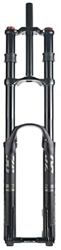 HIMALO DH Downhill Mountain Bike Suspension Fork 26 27.5 29 Inch Travel 160mm MTB Air Fork Rebound Adjust Double Shoulder Bicycle Front Fork Thru Axle 15x110mm (Color : Black, Size : 27.5'')