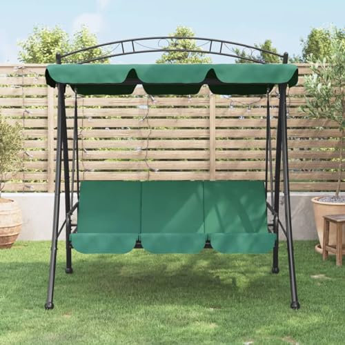 ZEYUAN Hollywoodschaukel mit Dach Grün 198 cm Stoff und Stahl, Gartenschaukel, Garten Schaukel, Schaukelgestell, Schaukel Garten, Schaukelgerüst