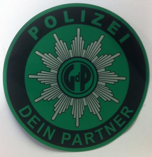 GDP Polizei dein Partner Aufkleber original innenklebend grün Sticker Plakette Polizeistern GdP-Autostern