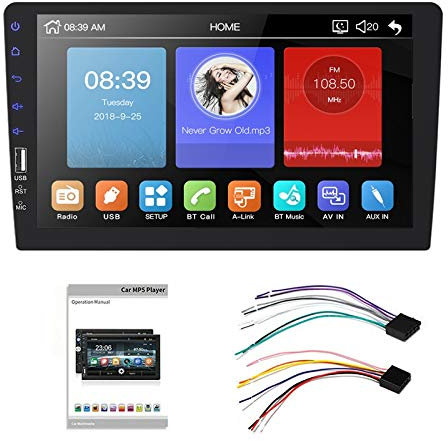BLASHRD 9 Pulgadas 1Din Coche Reproductor MP5 Pantalla de Prensa Radio FM Bluetooth USB AUX Enlace Espejo