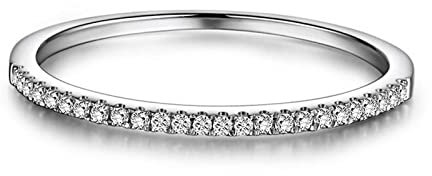 SHOUKAII Wolframringe for Damen, Ring mit Weißgold gefüllt, Verlobung, Eheringe for Damen und Herren, Finger-Party-Schmuck