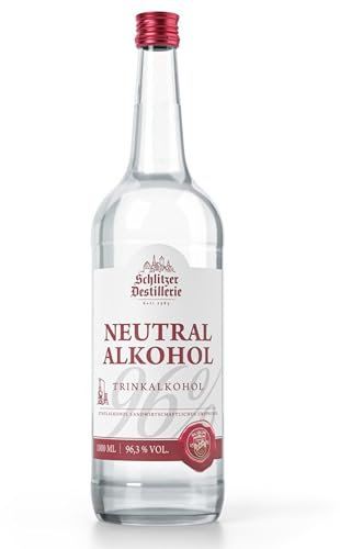 Schlitzer Neutralalkohol 96,3% vol. – Extra Fein Filtriert Hochreiner Weingeist/Ethanol für Liköransätze, Tinkturen & Kosmetik | 1 Liter