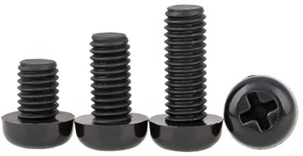 Vis M5 à tête ronde Phillips en nylon noir, paquet de 500(8mm)