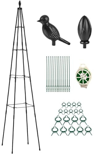 GkgWuxf Garten-Rankgitter – Garten-Rankgitter für Kletterpflanzen, A-Rahmen, Gartenzubehör, verstellbare Höhe, robuster Käfig, 160 cm, Pflanzenstütze für drinnen und draußen