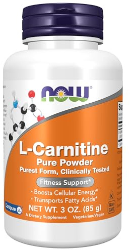NOW Foods Supplements, L-Carnitine (L-Carnitine Tartrate) Pure Powder, Boosts Cellular Energy, Amino Acid, 3-Ounce