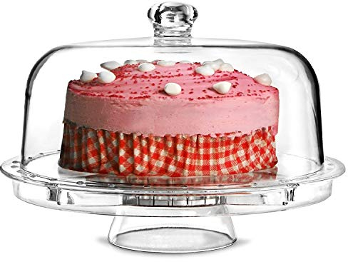 Multifunctional 6 in 1 Cake Stand and Dome | dine@drinkstuff Cake Dome, Punch Bowl, Salad Bowl, Chip & Dip Server, Serving Stand, Food Dome