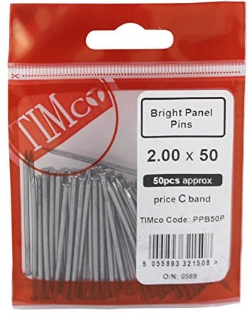 TIMCO Bright Panel Pins - 50 x 2.00 - Bag of 50