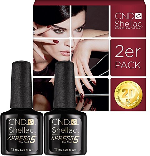 CND Shellac UV/LED Power Polish, xpress5 Top Coat 7.3 ml – 2 Stück