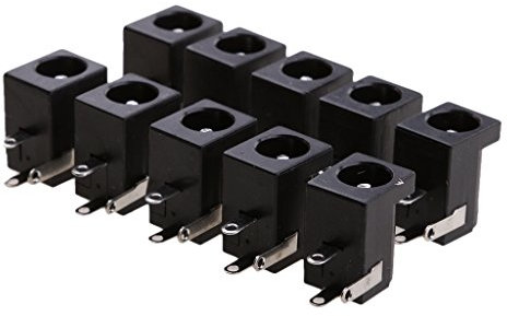 Sharplace 10 Stück Sourcing Map DC Buchse Port DC Buchse 3 Pins 5.5 x 2.1mm Ladebuchse Port Anschlussbuchse Stromanschluss PCB Mount Buchsenstecker