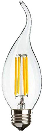 230V 4W LED 35mm ES Clear Flame Tip Candle 3000K