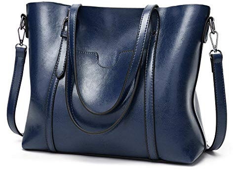DEERWORD Donna Borse a Spalla Borsa a Tracolla Elegante Grandi Firmate Marca Mano Antifurto PU pelle 5399 1 pz Blu