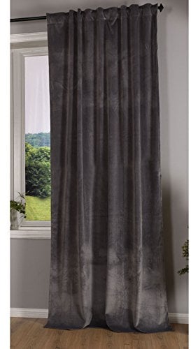 Gardinenbox Verdunkelung Vorhang »Milano« Samt Blickdicht Schlaufenband Tunneldurchzug Blackout Bügelband kürzbar Grau 1 Stück HxB 280x135 cm, 20357
